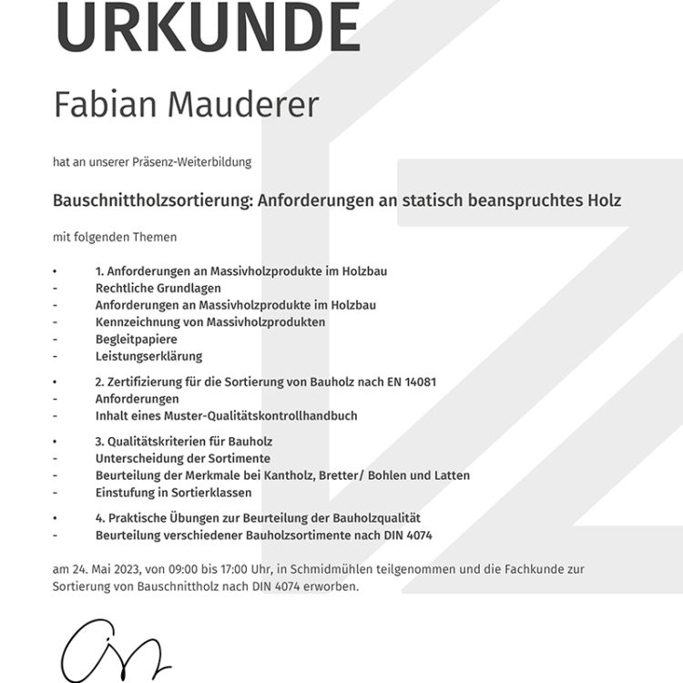 Bauschnittholzsortierung